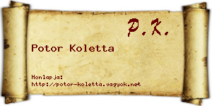 Potor Koletta névjegykártya